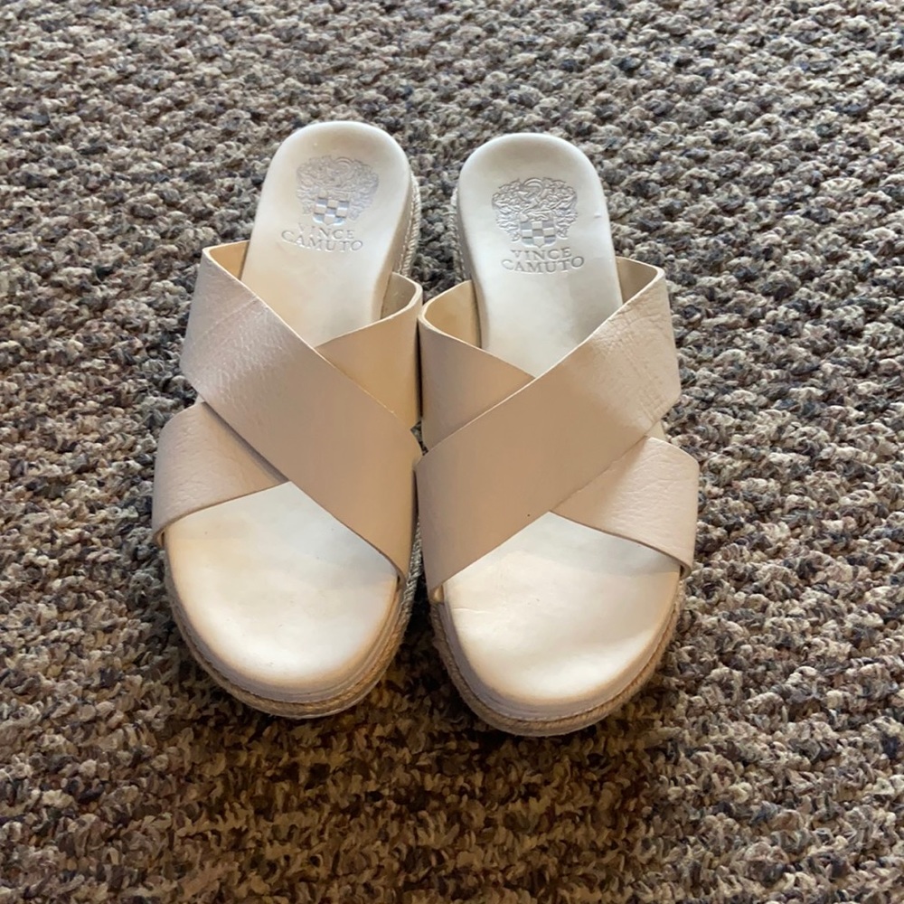 Vince Camuto White Platform Slides - image 1